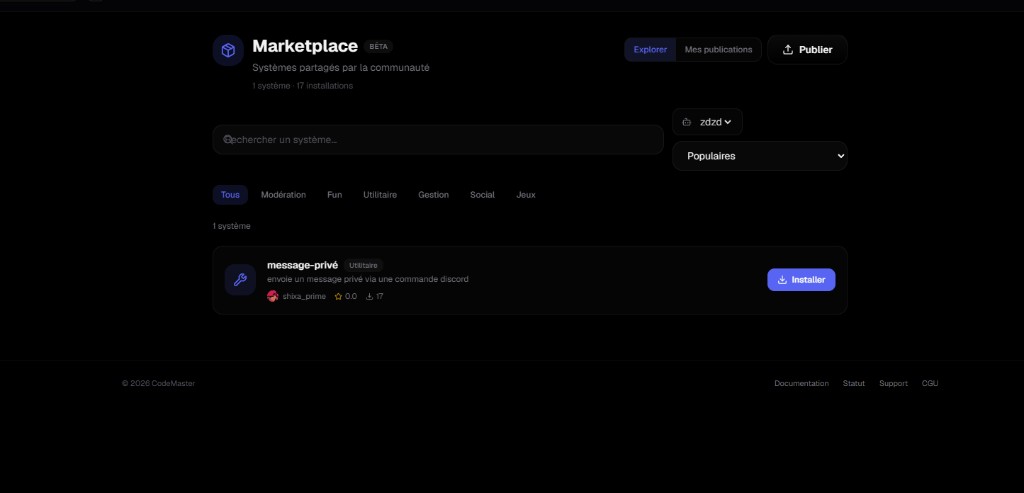Marketplace CodeMaster